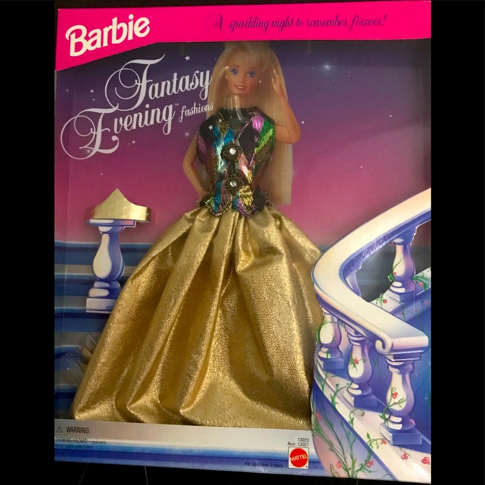 Vintage Barbie Fantasy Evening Fashions, Gold Lame’ Ballgown
